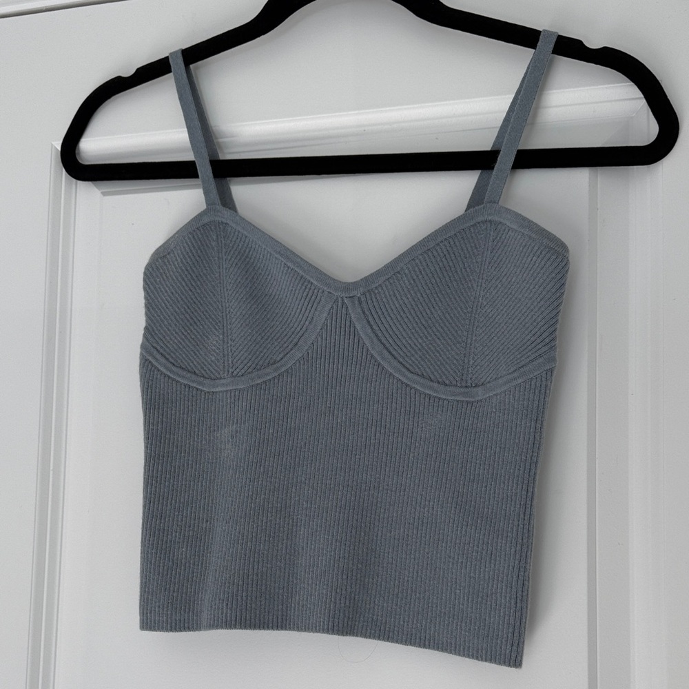 Madewell Blue Ribbed Sweater Tank